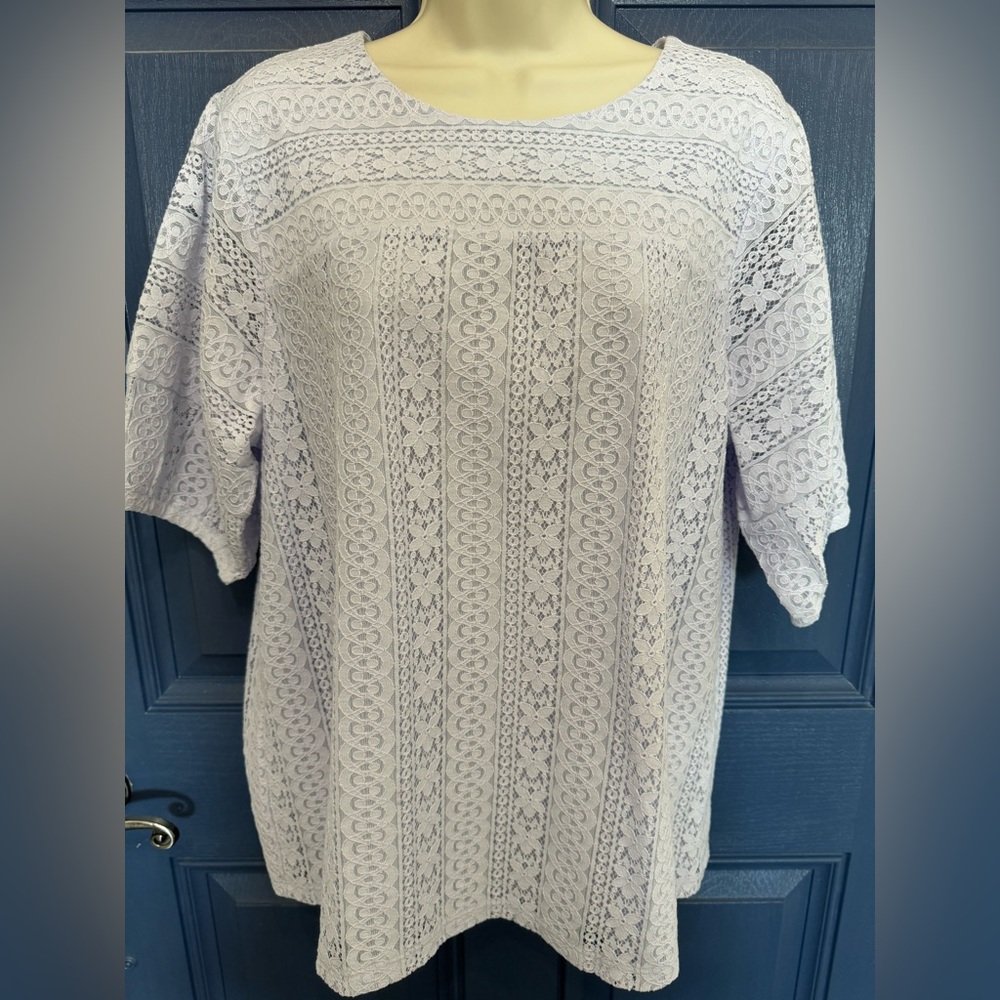 Ann Taylor Lace Lantern Sleeve Top in Lilac Purple Size L New with Tags!